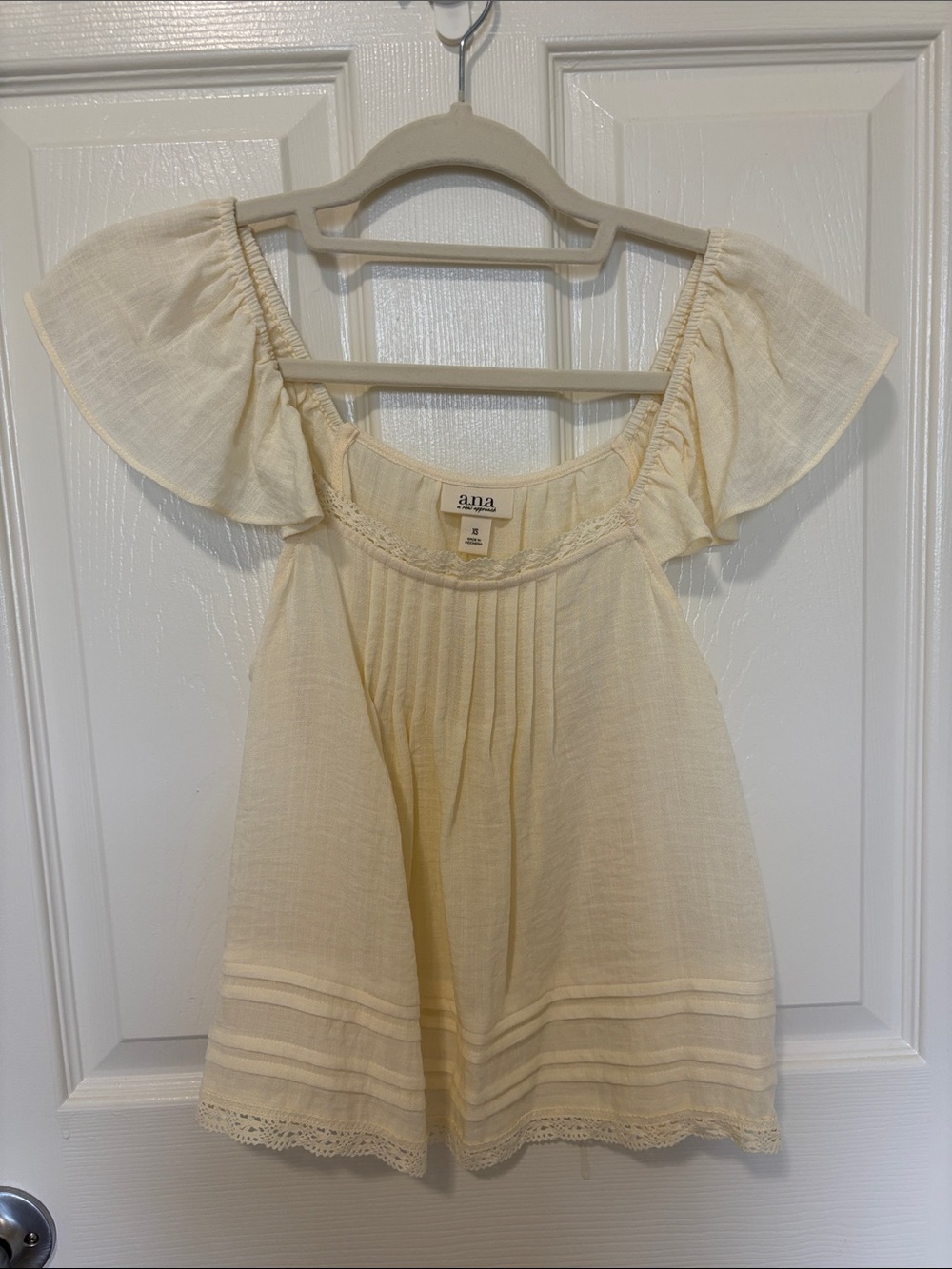 a.n.a Flutter Sleeve Pintuck Camisole